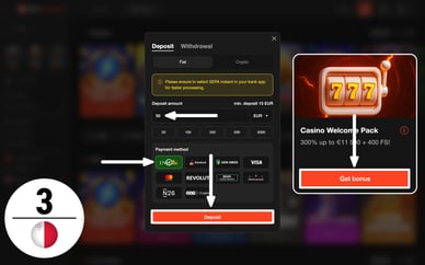 malta online casino deposit