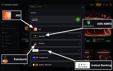 top bankoverschrijving casino