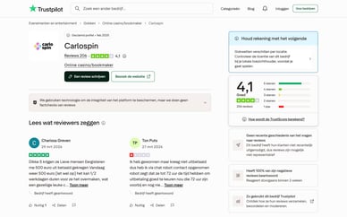 CarloSpin Trustpilot