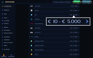 casino storten vanaf 10 euro