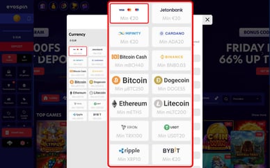 evospin casino online deposit