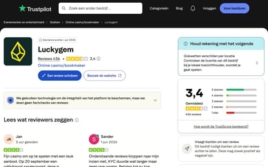 LuckyGem Trustpilot