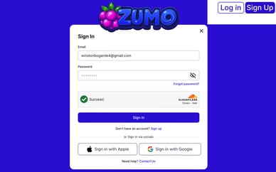 zumo casino login