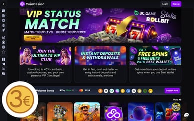 casino 3 euro deposit