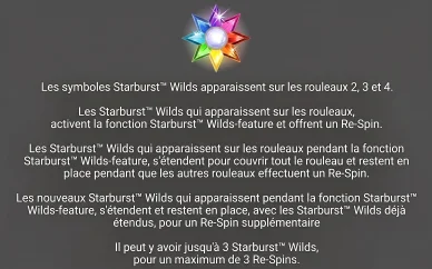 Wilds Starburst. Fonction Wild de Starburst expliquée.