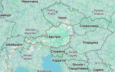 Австрія на мапі