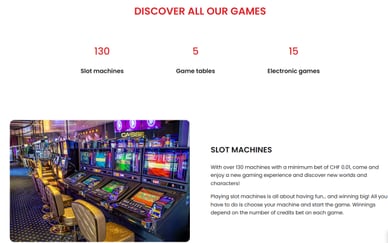 Spielautomaten stehen im Crans Montana