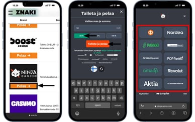 talletus casino sovellukset