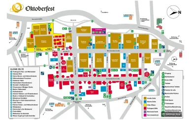 Mappa delle sedi dell'Oktoberfest 2026 Oktoberfest 2026 Mappa
