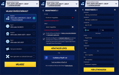 BetScore online kaszinó regisztráció lépései