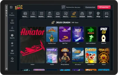 TheSlotz Casino et crash games. Crash games avec Aviator sur TheSlotz Casino.