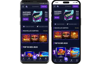 Betory sur téléphone. Interface mobile Betory avec jeux et bonus.