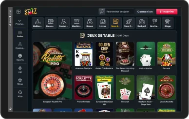 TheSlotz Casino et jeux de table. Jeux de table disponibles sur TheSlotz Casino.