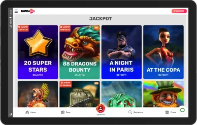 Sélection de jackpots disponibles sur SupraPlay casino. Jeux jackpot présentés sur SupraPlay casino.
