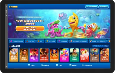 Page principale du casino Spinfin.