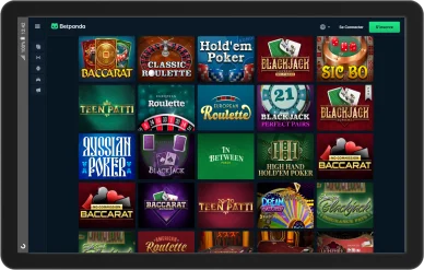Jeux de table BetPanda casino.
