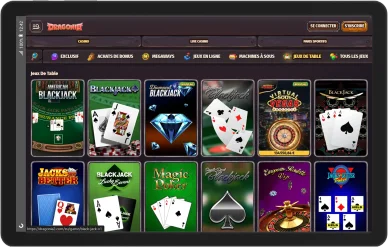Dragonia jeux de table casino.