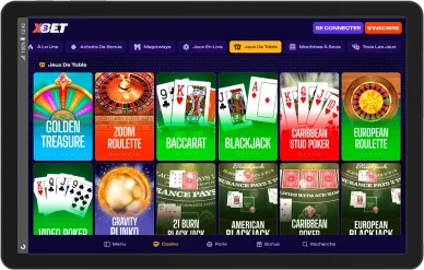 Jeux de table X3Bet. Jeux de table X3Bet avec blackjack et roulette.