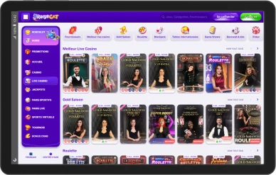 Jeux en direct Robocat. Live casino Robocat.