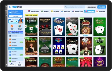 Onlyspins blackjack roulette poker. Onlyspins jeux de table casino.
