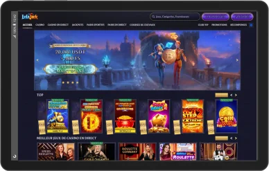 Page d’accueil Lolajack. Accueil du casino Lolajack.