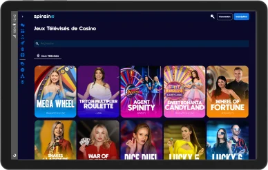 Game shows Spinsino casino. Jeux télévisés Spinsino casino.
