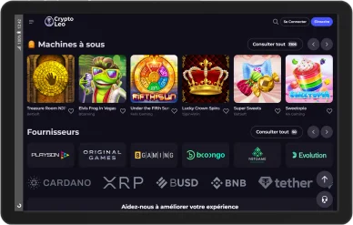 Machines à sous et fournisseurs de jeux sur CryptoLeo.