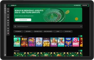 Uspin.Me Casino lobby jeux et bonus accueil.