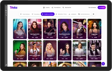 Jeux en direct Trickz Casino.