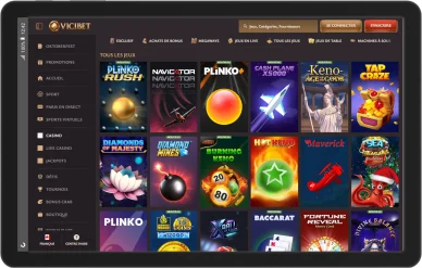 Sélection de jeux Vicibet.