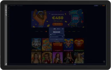 Fenêtre de connexion Nine Casino.