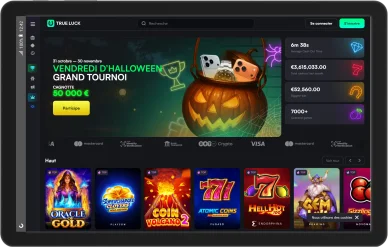 Aperçu du site True Luck. Présentation générale de True Luck.