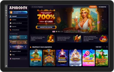 Page d’accueil du casino Aphrodite.