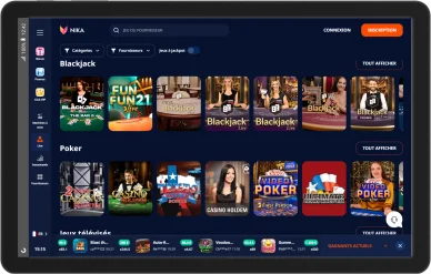 Tables de casino Nika Casino. Jeux de table de Nika Casino.