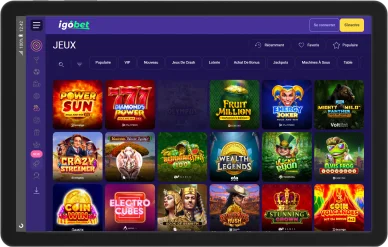 Jeux variés d'Igo.bet Casino.