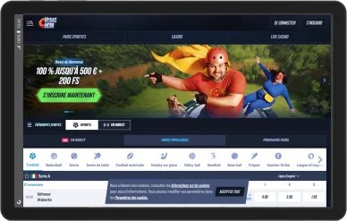 Page d’accueil de VegasHero casino.