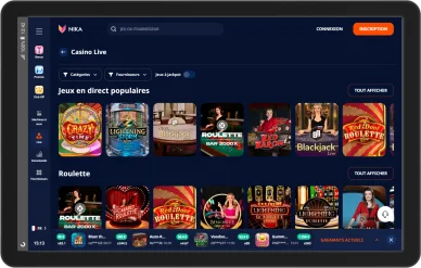 Casino en direct Nika Casino. Jeux en direct sur Nika Casino.