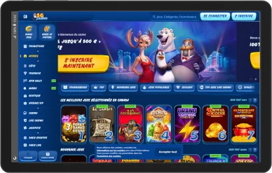 Page d’accueil SGCasino avec bonus.