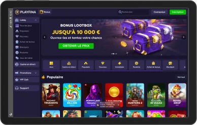 Accueil du casino Playfina. Casino Playfina en ligne.