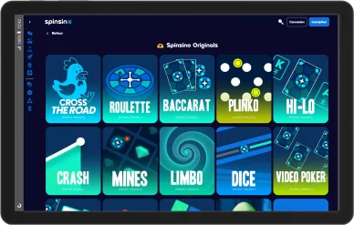 Roulette et blackjack Spinsino casino. Jeux de table Spinsino casino.