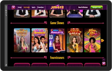 Offre spéciale Joker8. Bonus Joker8 affiché.