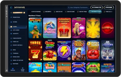 Sélection de machines à sous Millioner Casino.
