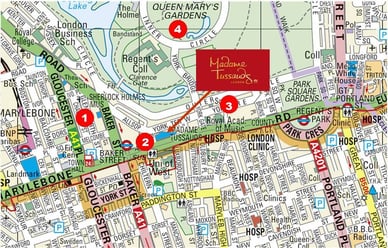Madame Tussauds London map