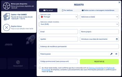 Registo no casino Registo no casino Fairpari