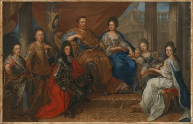 Rodzina Sobieskich w pałacu w Wilanowie