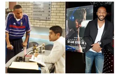 Thierry Henry dans une série télévisée et lors d’une avant-première.