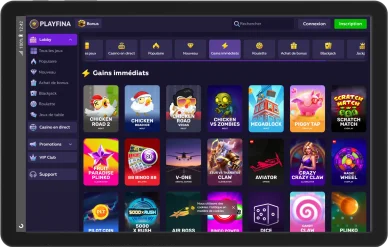 Jeux rapides sur Playfina. Jeux instantanés Playfina.