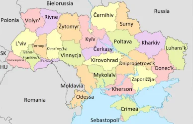 Ucraina Mappa Cartina Ucraina
