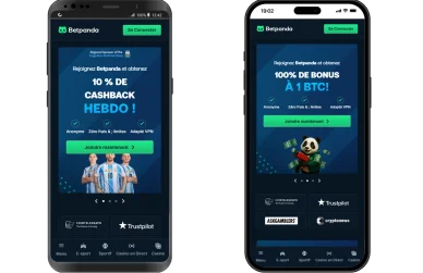 Version mobile BetPanda casino.