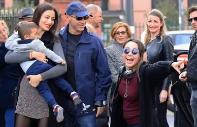 Ramazzotti con l'ex moglie e i figli